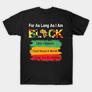 Black history month  24 7 365 African Map kente Clothes T-Shirt